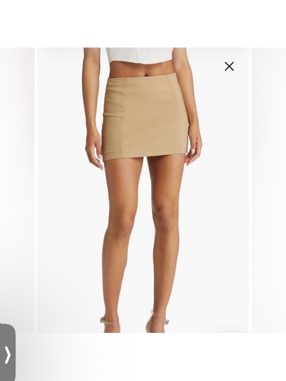 House of CB Tan Fitted Mini Skirt